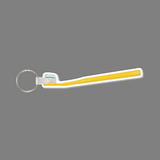 Key Ring & Full Color Punch Tag - Yellow Tooth Brush W/ Toothpaste