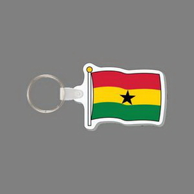 Key Ring & Full Color Punch Tag W/ Tab - Flag of Ghana