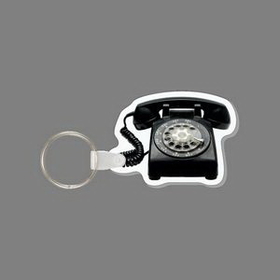 Key Ring & Full Color Punch Tag W/ Tab - Rotary Desktop Phone
