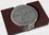 Custom Nickel Plated Boardroom Coaster W/ Zinc Alloy Insert - Set Of 4 W/ Holder, 3.75" Diameter, Price/piece