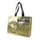 Custom Gold Laminated Non-woven Tote bag, 15 7/10" L x 12 3/5" W x 3" H, Price/piece