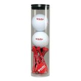 Custom Tube Golf Ball Tee Packs (Maxfli Revolution/10 Tee/2 Marker/1 Divot & 2 Golf Ball, 2 3/4