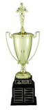 Custom Perpetual Gold Cup Trophy w/Black Wood Base & 48 Name Plates (28