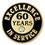 Blank Excellence In Service Pin - 60 Years, 3/4" W x 3/4" H, Price/piece