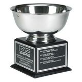 Custom Silver Perpetual Trophy w/ Black Wood Base (10 1/2