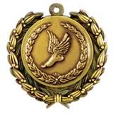 Custom Stock Track Winged Foot Medal w/ Wreath Edge (1 1/2