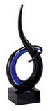 Custom Blue & Black Bedford Art Glass Award - 13
