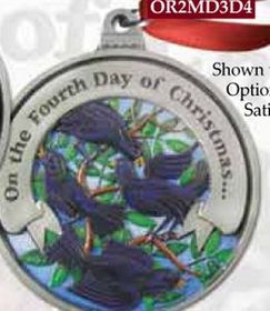 Custom Twelve Days Of Christmas Gallery Print Mini Ornament (Day 4 - Four Calling Birds), 1.875" Diameter