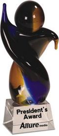 Custom Twisted Body Art Glass Award (9")