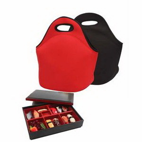 Custom Neoprene Zippered Lunch Bag, 12 1/5" W x 11 4/5" H x 6 3/10" D