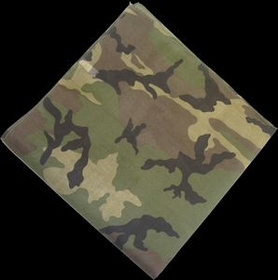 Custom Camouflage Bandanna - Woodland Pattern 22"X22" ( printed)