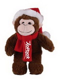 Custom Soft Plush Monkey with Christmas Scarf and Hat 8