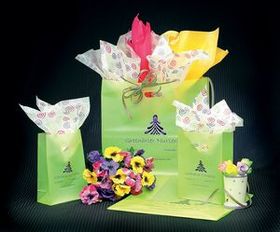 Custom Frosted Colored Poly Die Cut Lime Green Bag/ 4 Mil (16"x6"x15")