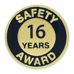 Blank Safety Award Pin - 16 Year, 3/4" W x 3/4" H