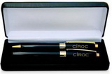Custom Brass Roller Ball and Ballpoint Stylus Pen Box Set