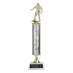 Custom Black Splash Column Trophy w/Figure Mount (15")