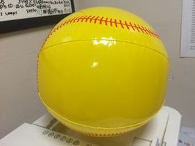 Custom 6" Inflatable Yellow Softball Beach Ball