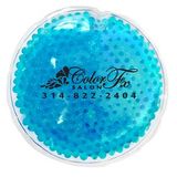 Custom Teal Round Hot/ Cold Pack with Gel Beads, 4 3/4