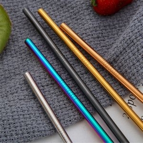 Custom Colorful Straight Metal Straws, 8.5 Inch Length, 0.25 Inch Diameter, 215*6 MM, 0.25" Diameter x 10.5" H