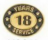 Custom Stock Die Struck Pin (18 Years Service)