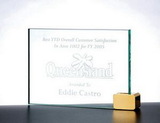 Custom 114-G46B  - Fidelity Achievement Award with Rectangle Brass Holder-Jade Glass