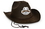 Faux Brown Leather Western Hat w/ Custom Shaped Faux Leather Icon, Price/piece