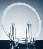 Custom 114-GR054Z  - Tireless Effort Beveled Disc Award on Acrylic Stand-Jade Glass