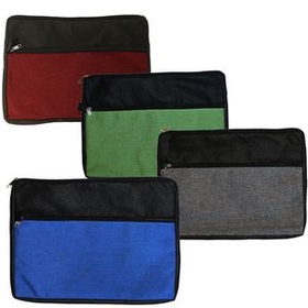 Blank, Double Zipper Accessory Bag, 10" W x 71/4" H x 1/2" D