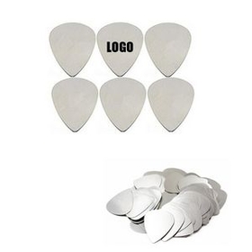 Custom Stainless Steel Bass Guitar Picks, 1.19" L x 1" W