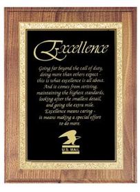 Custom Black Executive Walnut Plaque Award (9"x12")