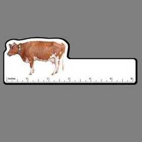Custom 6" Ruler W/ Full Color Dairy Cow (Left Side View)