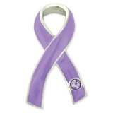 Blank Lavender Ribbon with Stone Pin, 1 1/4