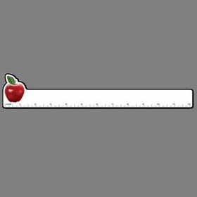 12" Ruler W/ Full Color Red Apple