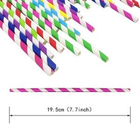 Custom Paper Straws 1/color Imprint - 7.70" x .25" Biodegradable
