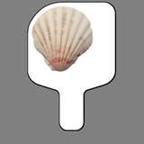 Custom Hand Held Fan W/ Full Color Scallop Seashell, 7 1/2