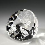 Custom Award- Standing optical crystal faceted dome and paperweight.3 inch high, 3
