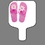 Custom Hand Held Fan W/ Full Color Pink Flip Flops, 7 1/2" W x 11" H, Price/piece
