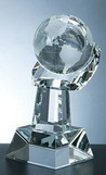 Custom 114-C580HBER  - World Globe in Crystal Hand Award-Optic Crystal