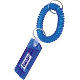 Custom Translucent Flat Whistle W/ Wrist Coil Key Chain