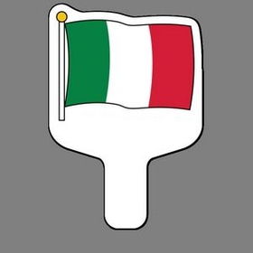 Custom Hand Held Fan W/ Full Color Flag Of Italy, 7 1/2" W x 11" H