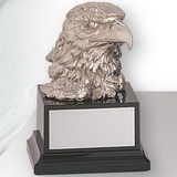 Custom Electroplated Silver Resin Eagle Head Trophy (6 1/2