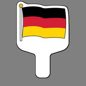 Custom Hand Held Fan W/ Full Color Flag Of Germany, 7 1/2" W x 11" H