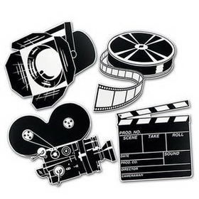 Custom Black & White Movie Set Cutouts, 16" L