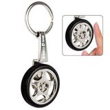 Custom Metal/ Rubber Wide Spinning Tire Keychain