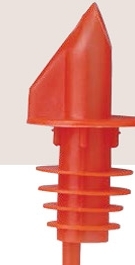 Custom 2 Piece Fluorescent Red Plastic Speed Bottle Pourers Set, 3 3/8" L