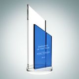 Custom Blue Success Optical Crystal Award (Small), 8