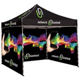 Custom 10' Square Canopy Tent With Three Double Sided Full Walls