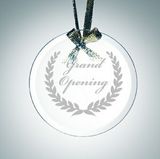 Custom Beveled Circle Jade Glass Ornament Award, 3