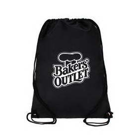 Custom 420D Polyester Drawstring Backpack Gym Sack, 13.5" W x 18" H