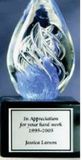 Custom Sky Blue Spiral Hand Blown Glass Award (4